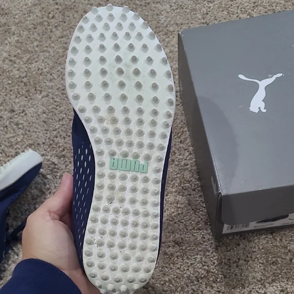 Puma Women's Navy and Mint Golf Shoes - Picture 3 of 4
